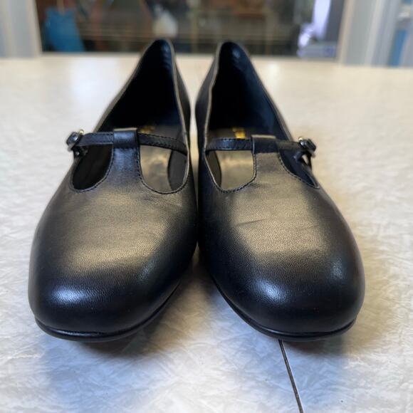 David Tate Black Mary Jane Low Heel Comfort Pumps Size 7.5 Wide - Picture 3 of 8